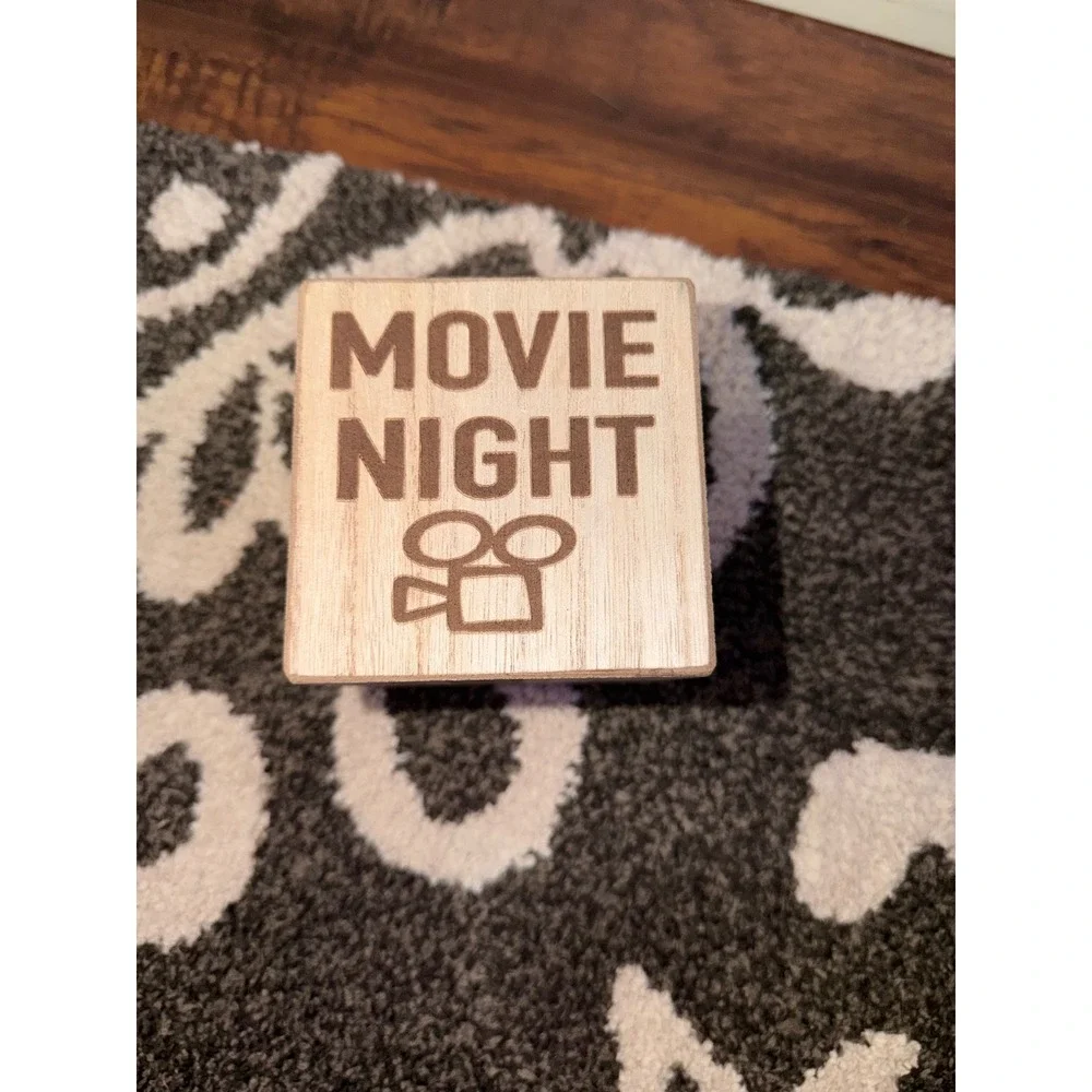 Family Activity Decision‎ Dice Wooden Blocks Game Night Movie Night Camp Out